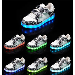 LED light children's camouflage shoes
